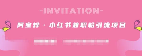 阿宝烨·小红书兼职粉引流项目，流量大，引流效果好【视频课程】-黑猫轻创业