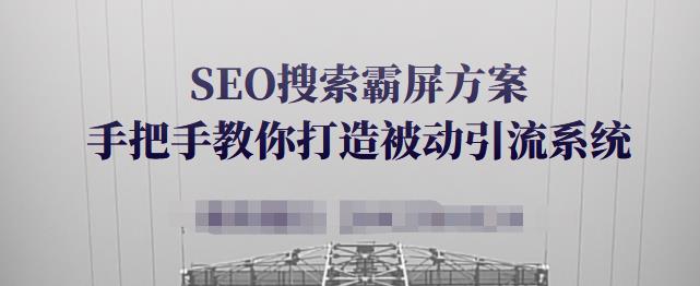 SEO搜索霸屏方案,手把手教你打造被动引流系统【视频课程】-黑猫轻创业