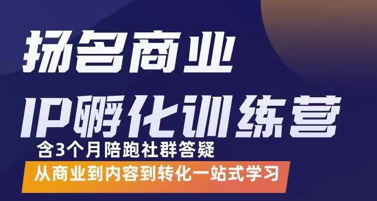 杨名商业IP孵化训练营,从商业到内容到转化一站式学 价值5980元-黑猫轻创业
