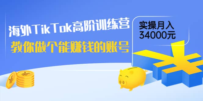 海外TikTok高阶训练营：教你做个能赚钱的账号，实操月入34000元！-黑猫轻创业