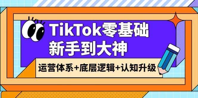 TikTok零基础新手到大神：运营体系 底层逻辑 认知升级（9节系列课）-黑猫轻创业