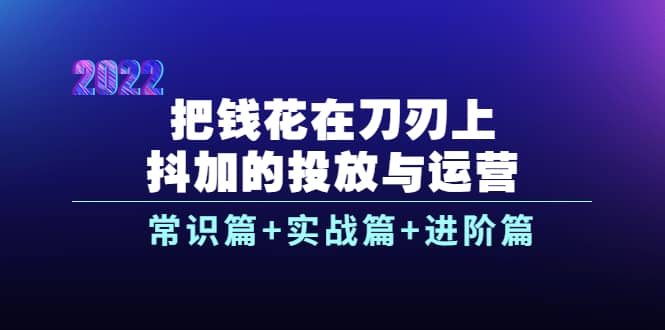 把钱花在刀刃上，抖加的投放与运营：常识篇 实战篇 进阶篇（28节课）-黑猫轻创业
