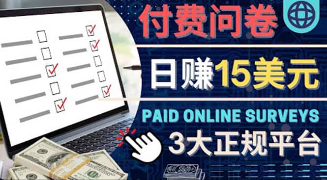 参与付费调查,利用自己的空闲时间完成问卷,适合新手的平台,日赚15美元-黑猫轻创业