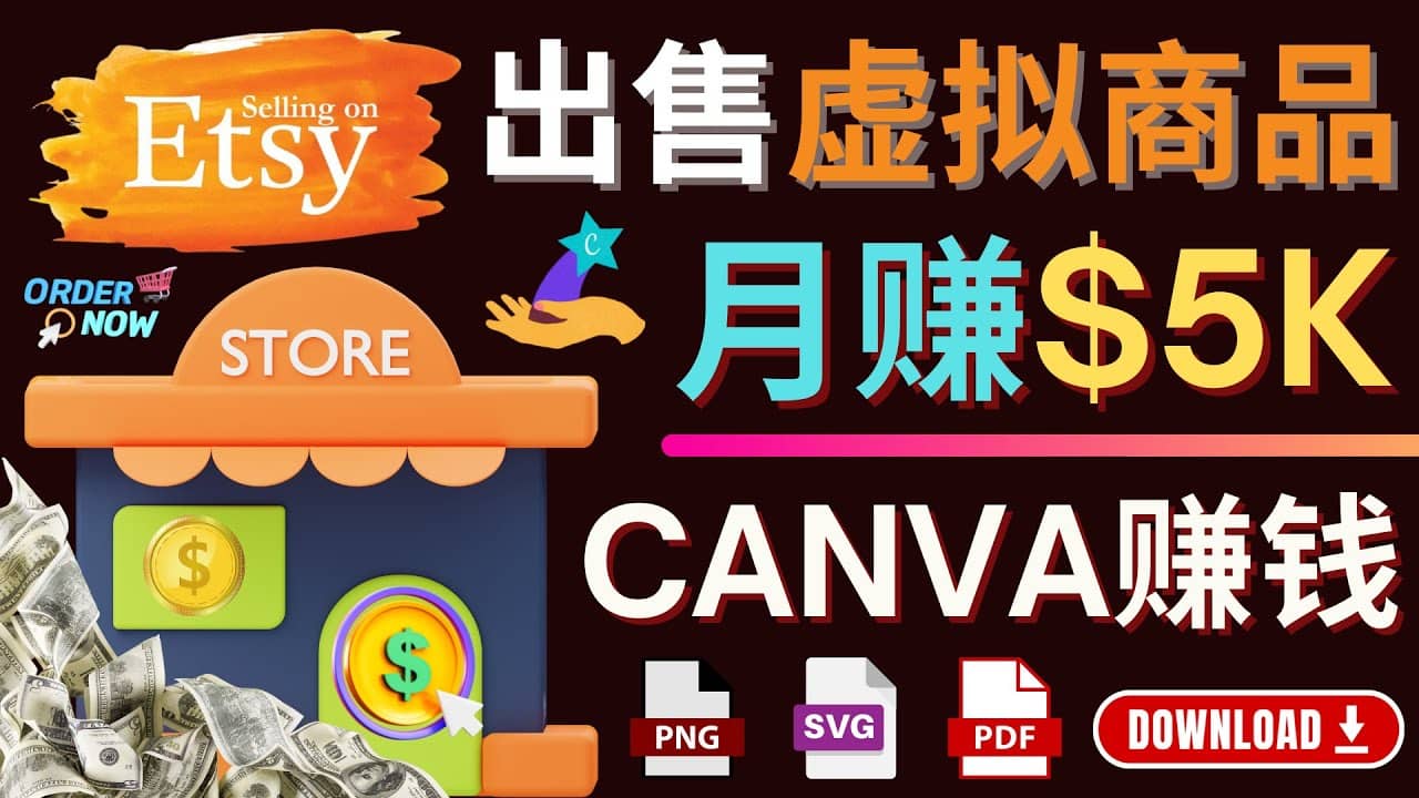 通过Etsy出售Canva模板，操作简单，收益高，月赚5000美元-黑猫轻创业