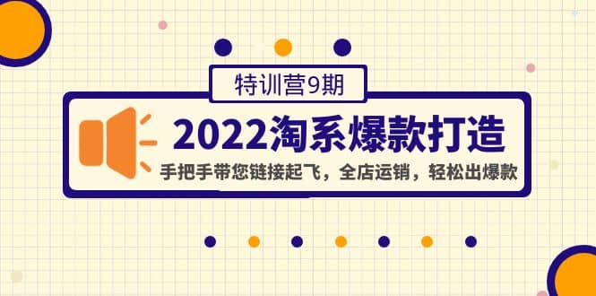 2022淘系爆款打造特训营9期：手把手带您链接起飞，全店运销，轻松出爆款-黑猫轻创业