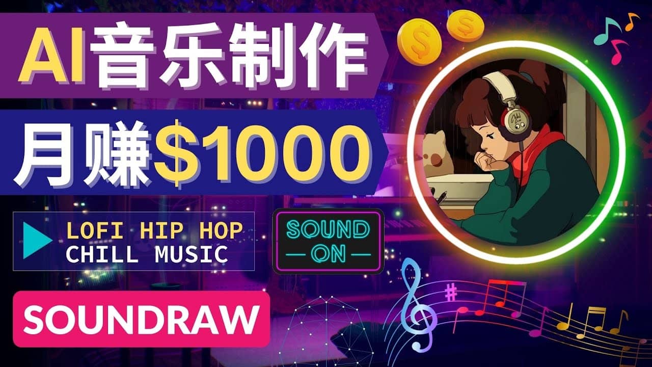 无需任何音乐基础: 使用AI软件制作Lofi Hip Hop Chill Music 月赚1000美元-黑猫轻创业