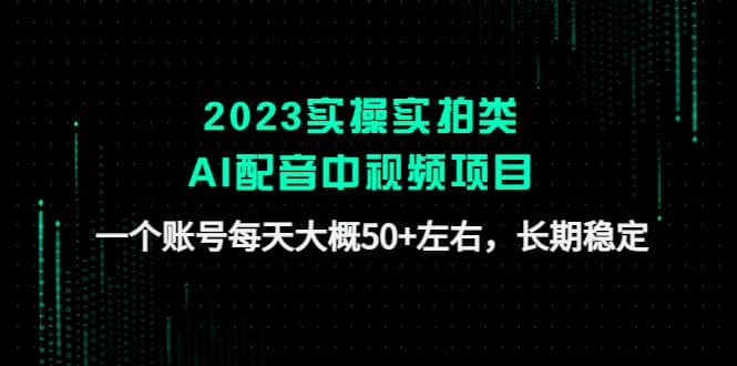 2023实操实拍类AI配音中视频项目,一个账号每天大概50 左右,长期稳定-黑猫轻创业