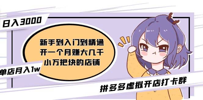 拼多多虚拟开店打卡群:新手到入门到精通-黑猫轻创业