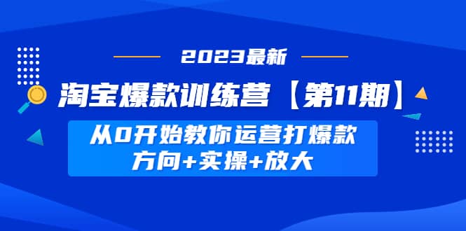 淘宝爆款训练营【第11期】 从0开始教你运营打爆款,方向 实操 放大-黑猫轻创业
