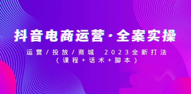抖音电商运营·全案实操:运营/投放/商城 2023全新打法-黑猫轻创业