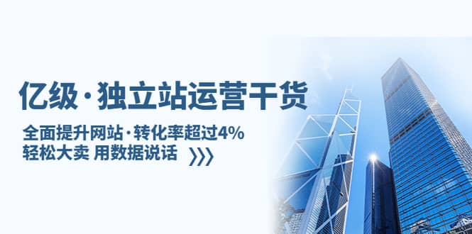 独立站运营干货：全面提升网站·转化率超过4%，轻松大卖 用数据说话-黑猫轻创业