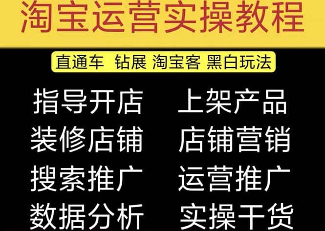 2023淘宝开店教程0基础到高级全套视频网店电商运营培训教学课程（2月更新）-黑猫轻创业