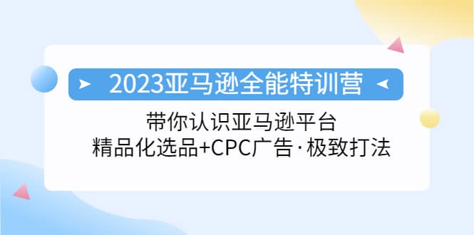 2023亚马逊全能特训营：玩转亚马逊平台 精品化·选品 CPC广告·极致打法-黑猫轻创业