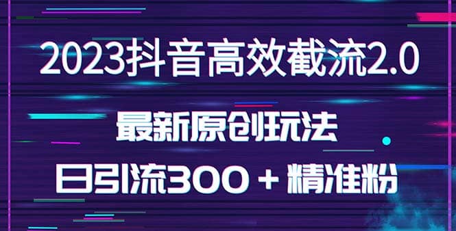 日引300+创业粉,独家抖音高效截流2.0玩法(价值1280)-黑猫轻创业