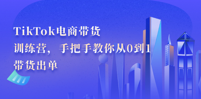 TikTok电商带货训练营，手把手教你从0到1带货出单-黑猫轻创业