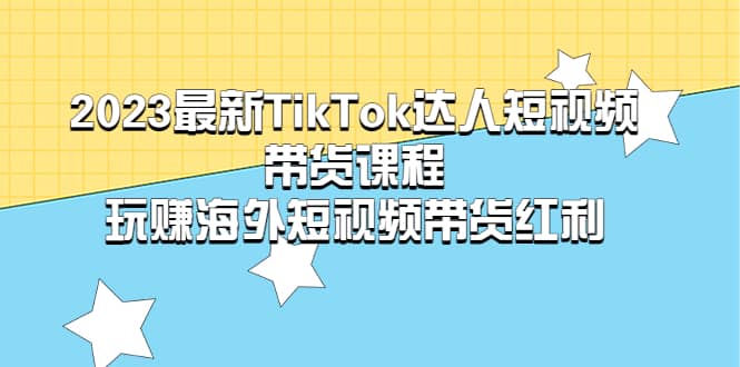2023最新TikTok·达人短视频带货课程，玩赚海外短视频带货·红利-黑猫轻创业