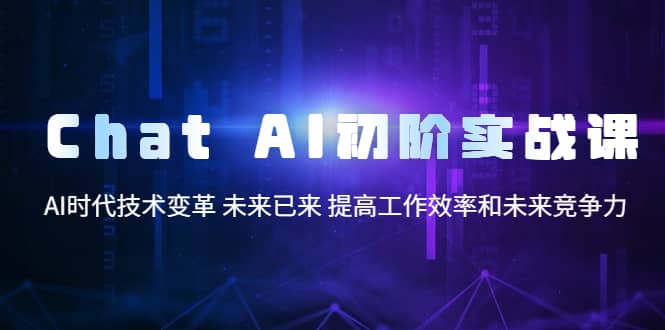 Chat AI初阶实战课，AI时代技术变革 未来已来 提高工作效率和未来竞争力-黑猫轻创业