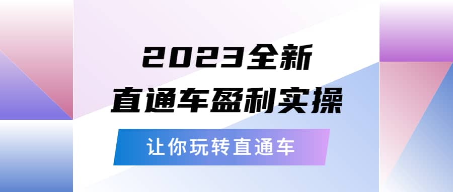2023全新直通车·盈利实操：从底层，策略到搭建，让你玩转直通车-黑猫轻创业