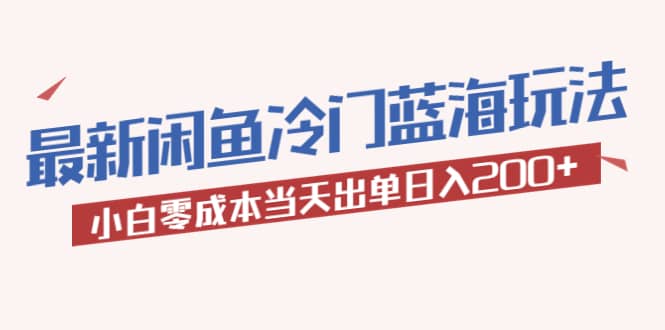 2023最新闲鱼冷门蓝海玩法，小白零成本当天出单日入200-黑猫轻创业