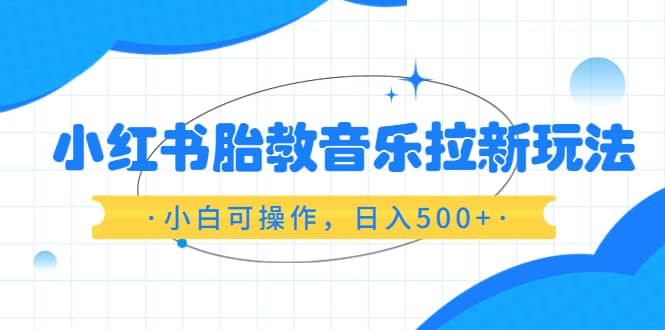 小红书胎教音乐拉新玩法，小白可操作，日入500 （资料已打包）-黑猫轻创业