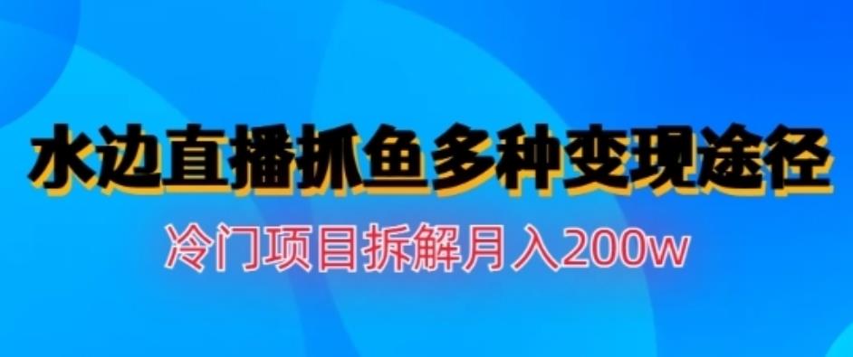 水边直播抓鱼，多种变现途径冷门项目，月入200w拆解【揭秘】-黑猫轻创业