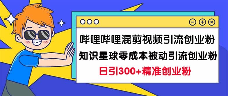 哔哩哔哩混剪视频引流创业粉日引300 知识星球零成本被动引流创业粉一天300-黑猫轻创业