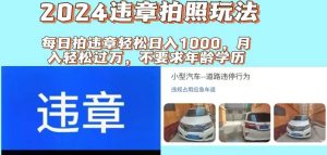 2024违章拍照新玩法,推广躺赚+拍照赚钱双模式,日入1000+-黑猫轻创业