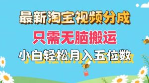 最新淘宝视频分成,只需无脑搬运,小白也能轻松月入五位数,可矩阵批量...-黑猫轻创业