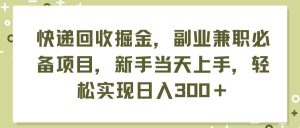 快递回收掘金,副业兼职必备项目,新手当天上手,轻松实现日入300+-黑猫轻创业