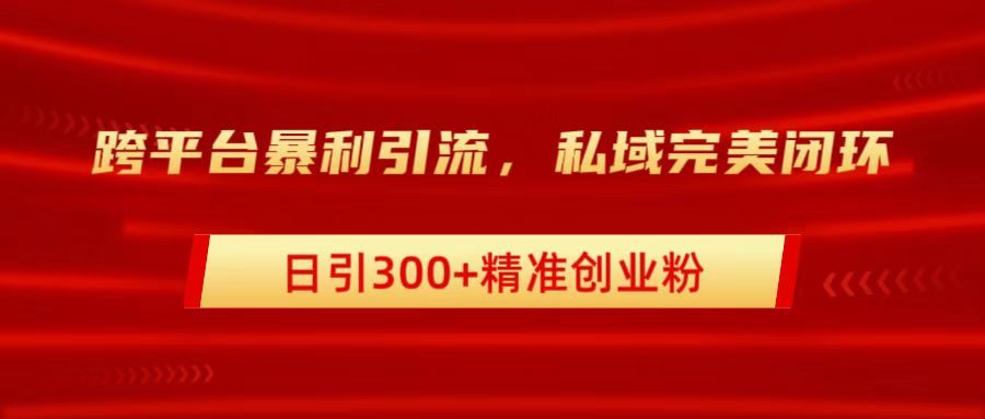 跨平台暴力引流,私域完美闭环,日引300+精准创业粉-黑猫轻创业