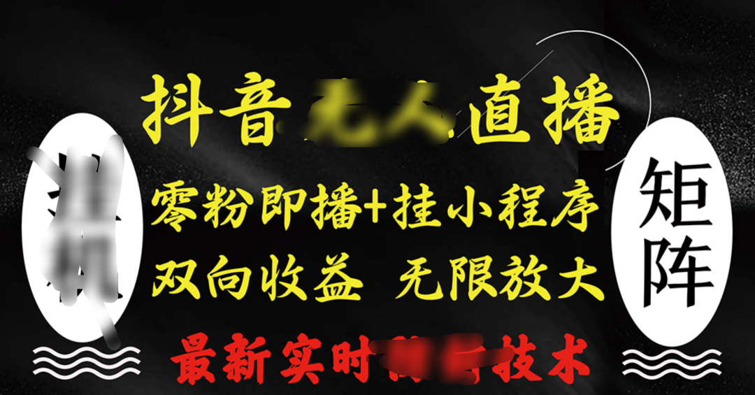 抖音无人直播最新独家玩法,小雪花+撸音浪双向收益,可矩阵放大-黑猫轻创业