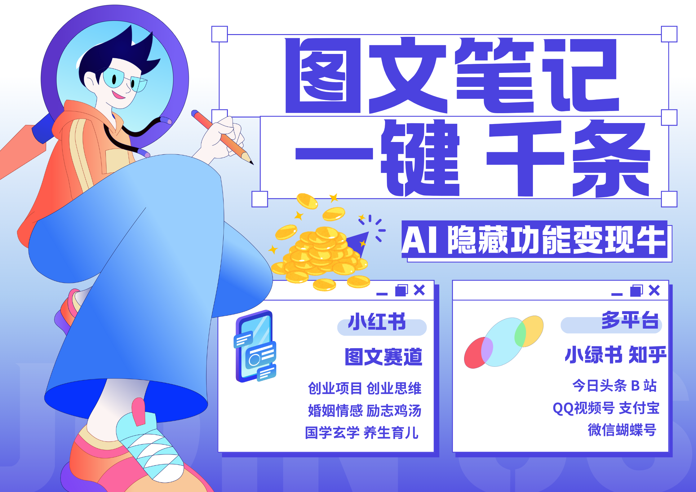 小红书小绿书 秒生图文一键千条 轻松变现3W+-黑猫轻创业