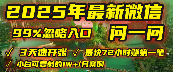 2025年，被99%的人忽视的微信问一问：每天写300字，最快3天就能“开张”赚到第一笔钱，有人已稳定月入1W+！-黑猫轻创业