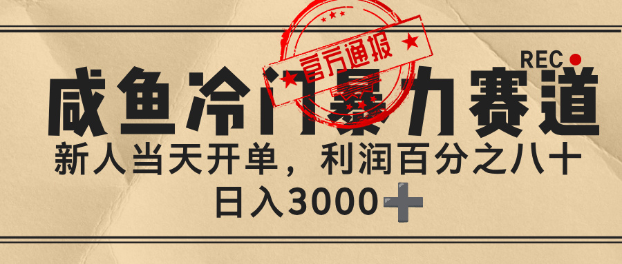 闲鱼,冷门暴力赛道,一单 80%利润,新人轻松日入 3000+-黑猫轻创业