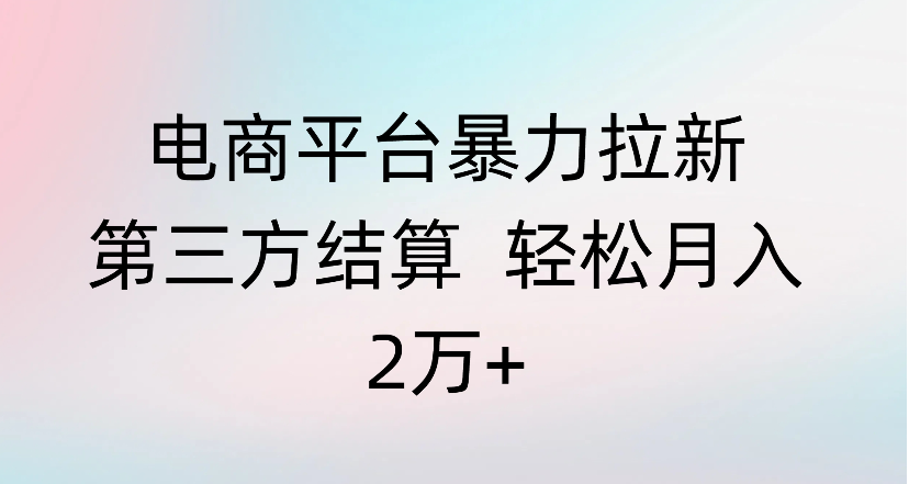 电商平台暴力拉新第三方结算 轻松月入2万+-黑猫轻创业