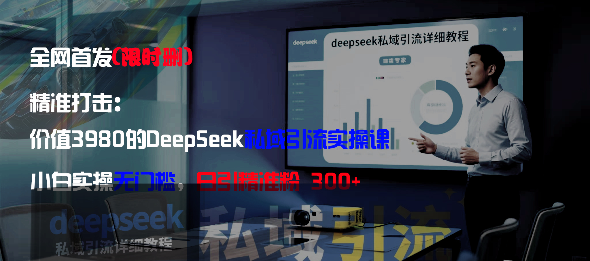 全网首发（限时删）精准打击：价值3980的DeepSeek私域引流实操课，小白实操无门槛，日引精准粉300+-黑猫轻创业