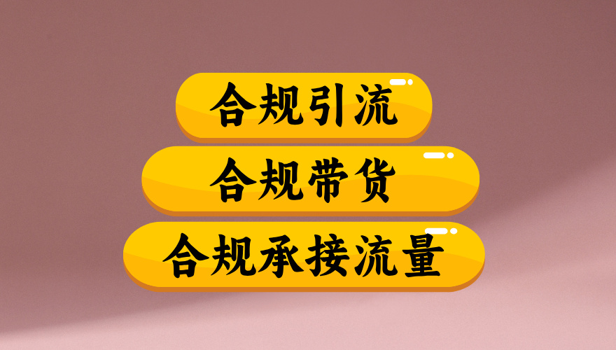 合规引流、合规并且高效地做带货、合规承接流量(揭秘)-黑猫轻创业