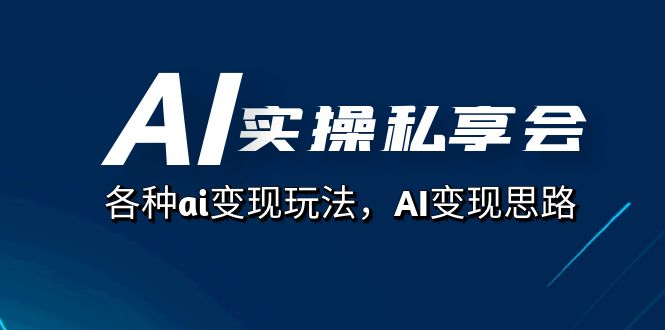 AI实操私享会，各种ai变现玩法，AI变现思路（67节课）-黑猫轻创业