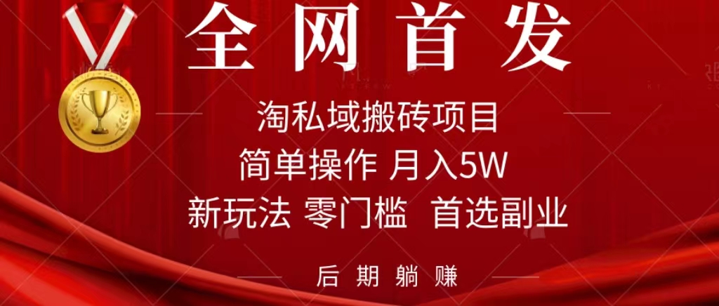 淘私域搬砖项目，利用信息差月入5W，每天无脑操作1小时，后期躺赚-黑猫轻创业