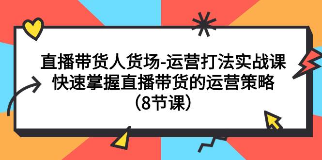 直播带货人货场-运营打法实战课:快速掌握直播带货的运营策略(8节课)-黑猫轻创业