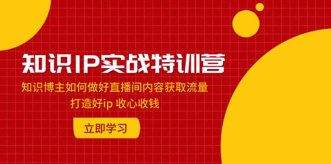 知识IP实战特训营：知识博主如何做好直播间内容获取流量 打造好ip 收心收钱-黑猫轻创业