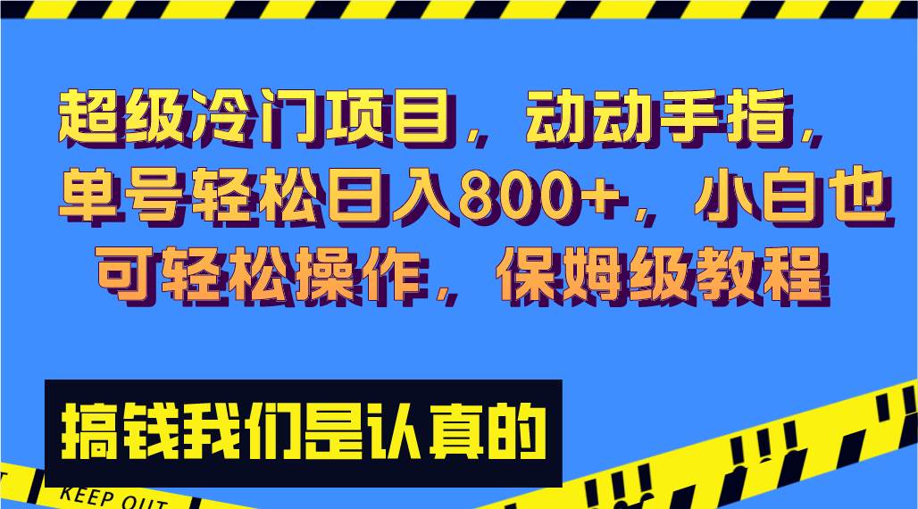 超级冷门项目,动动手指,单号轻松日入800 ,小白也可轻松操作,保姆级教程-黑猫轻创业
