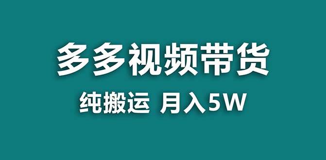 【蓝海项目】拼多多视频带货 纯搬运一个月搞了5w佣金，小白也能操作 送工具-黑猫轻创业