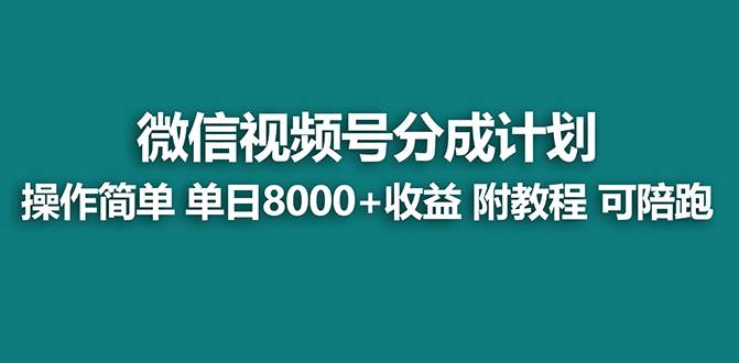 【蓝海项目】视频号分成计划最新玩法，单天收益8000 ，附玩法教程-黑猫轻创业