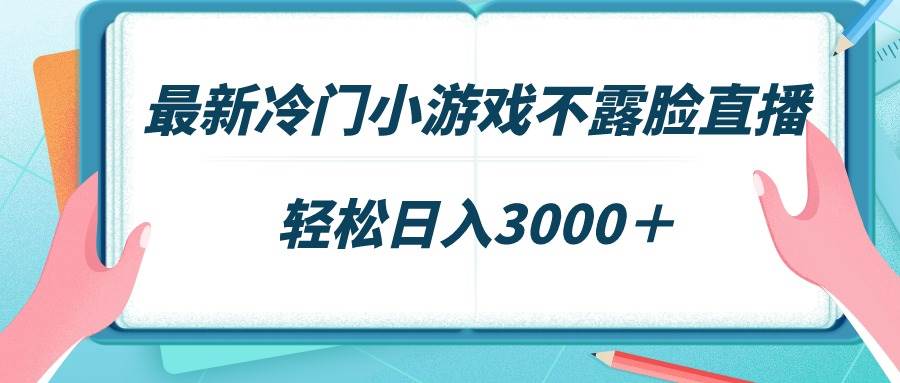 最新冷门小游戏不露脸直播，场观稳定几千，轻松日入3000＋-黑猫轻创业