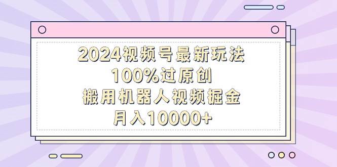 2024视频号最新玩法，100%过原创，搬用机器人视频掘金，月入10000+-黑猫轻创业