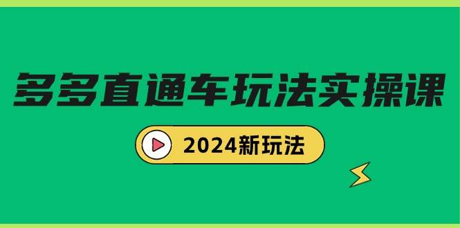 多多直通车玩法实战课，2024新玩法（7节课）-黑猫轻创业