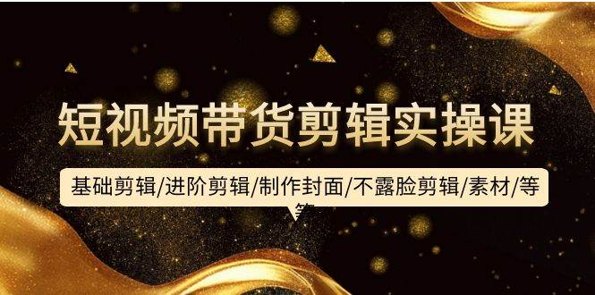 短视频带货剪辑实操课:基础剪辑/进阶剪辑/制作封面/不露脸剪辑/素材/等等-黑猫轻创业