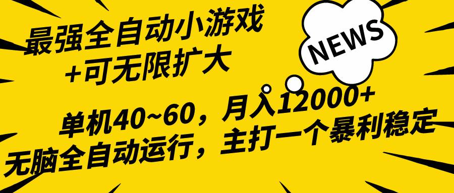 2024最新全网独家小游戏全自动，单机40~60,稳定躺赚，小白都能月入过万-黑猫轻创业