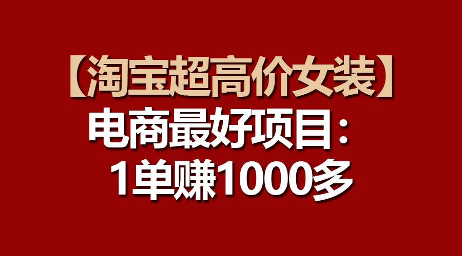 【淘宝超高价女装】电商最好项目：一单赚1000多-黑猫轻创业